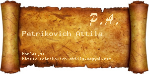 Petrikovich Attila névjegykártya