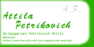 attila petrikovich business card